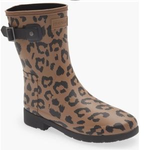 NIB $185 Hunter Original Refined Short Leopard Waterproof Rain Boot in size 11!